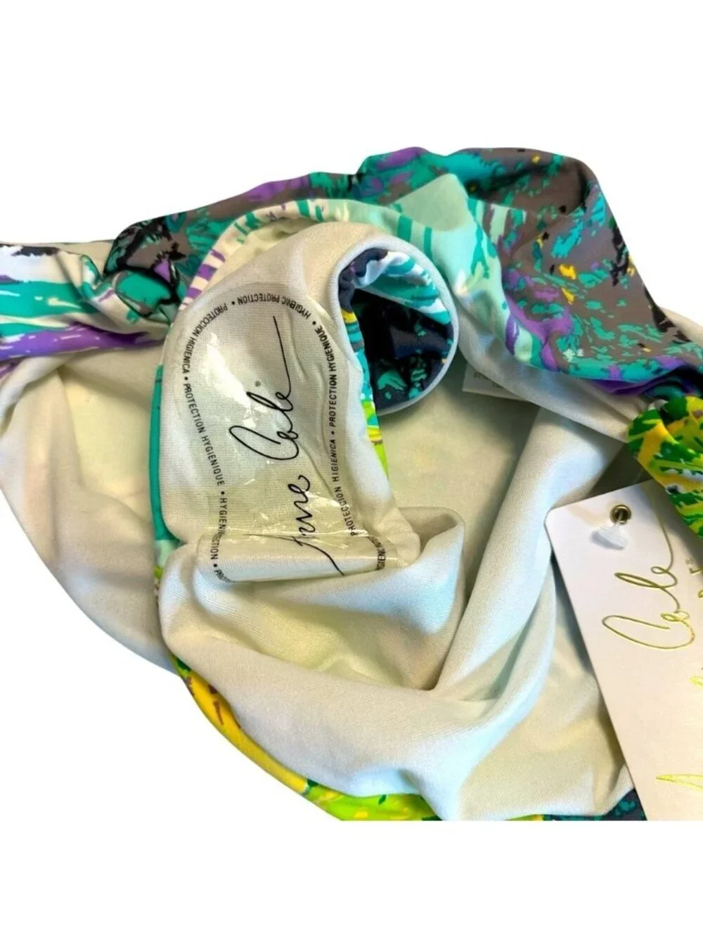 NWT Anne Cole | Green & Purple Tropical Print Swim 2 Piece Suit Set Size M/L